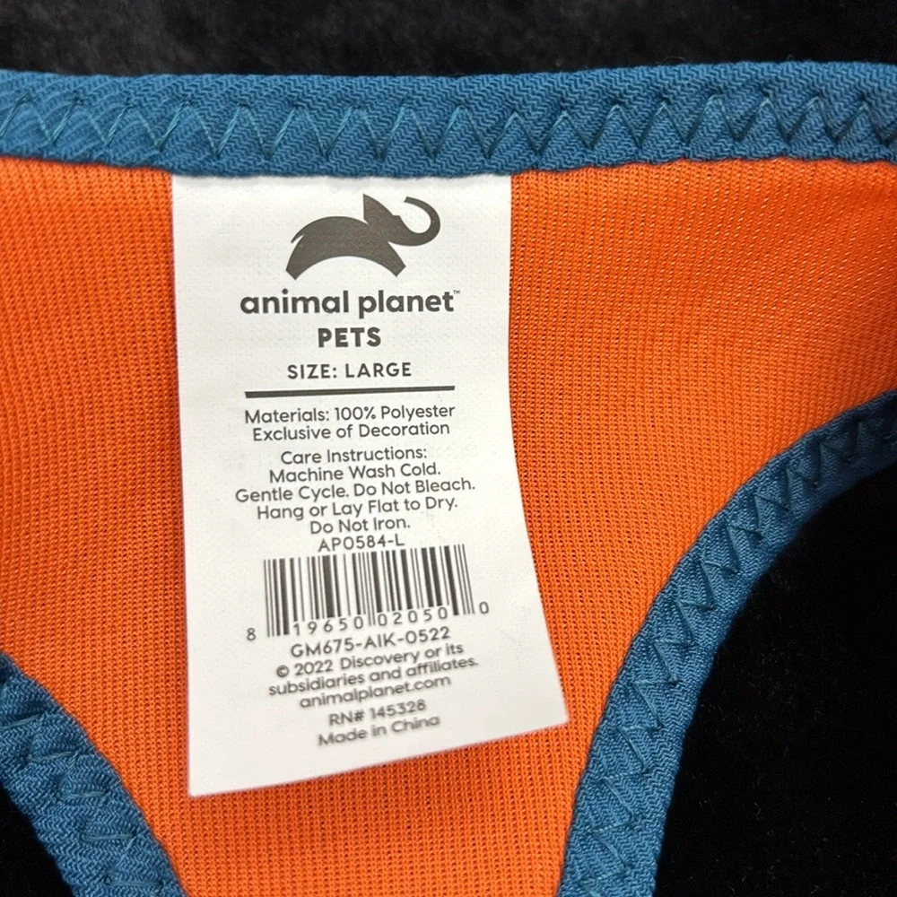 NWT Animal Planet Pets Large Mesh Dog Harness Orange Blue 14” Neck 19-29” Chest